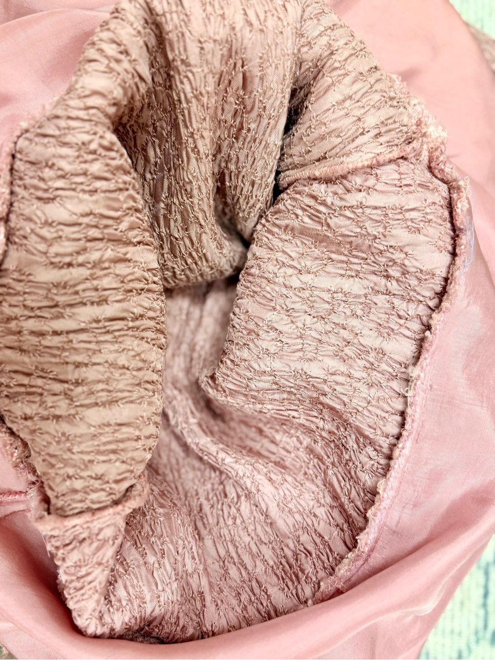 LA PASITEA Vintage Rare Made In Italy Fairy Y2K Dusty Rose Crinkled Lace Dress - Picture 16 of 16